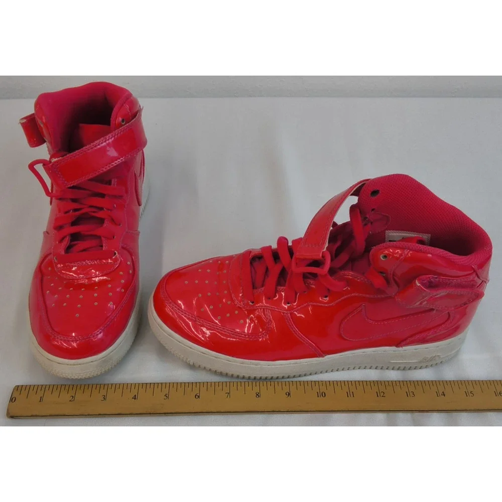 Nike Airforce 1 Sneakers High Patent Red Sparkle Men's 8.5 D 2018 #W5265